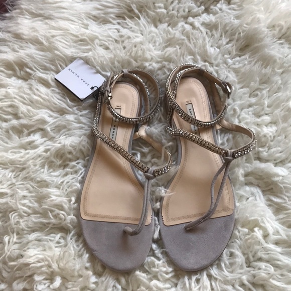 Zara Bejeweled Sandals